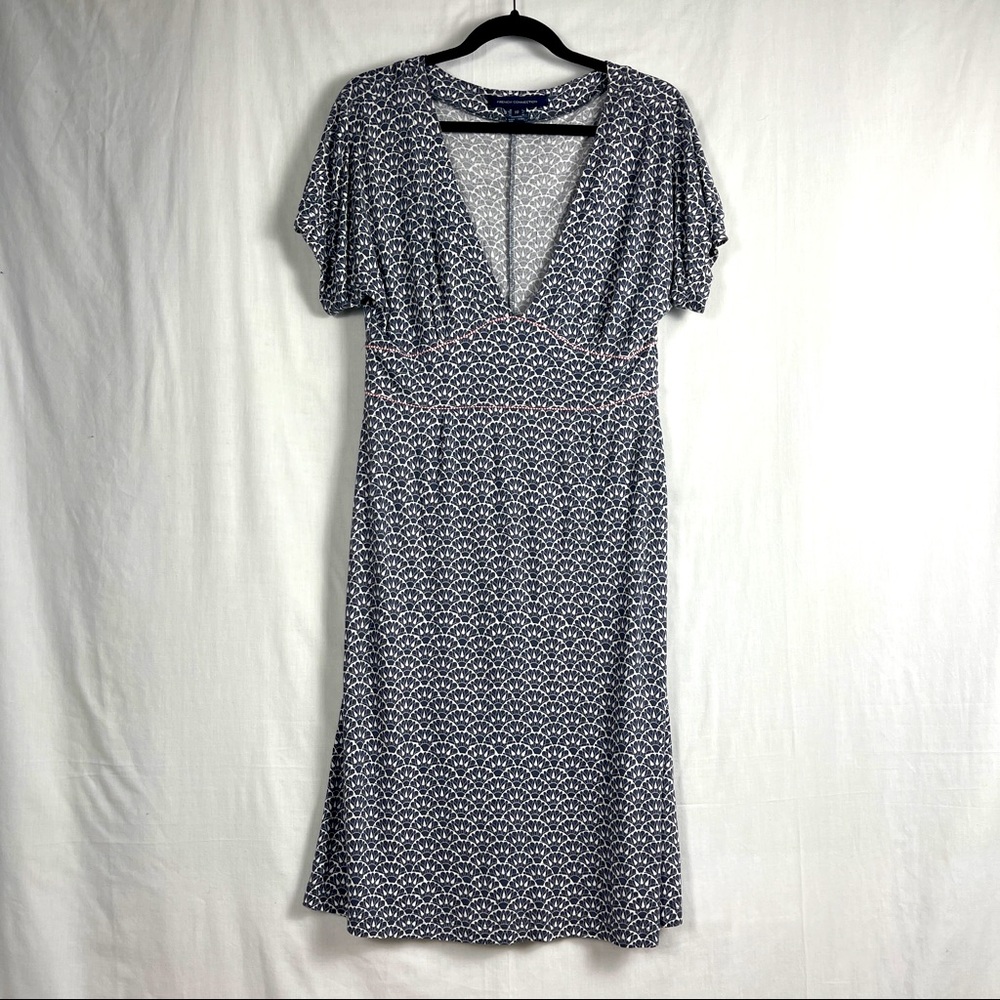 French Connection V-neck Flutter Sleeve Wide Waist Knit Dress